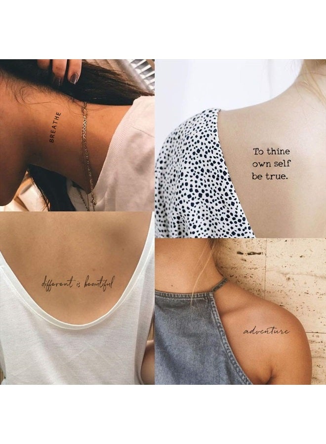 Everjoy تاتو مؤقت واقعي من إيفرجوي - 20 قطعة فردية، مقاوم للماء، كلمات ملهمة للبالغين، النساء (كلمات) - Image 3