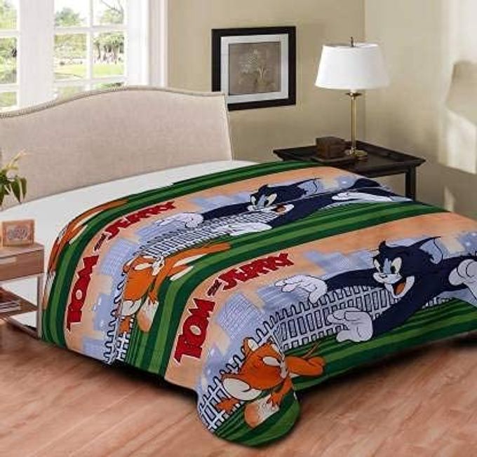 CARTOON PRINT REVERSIBLE POLY COTTON DOUBLE BED AC BLANKETDOHAR FOR KIDS PATTERN09 SINGLE BED
