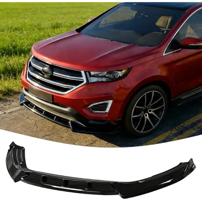 Sts.Ev01 STSEV01 Front Bumper Lip Splitter Spoiler Fit for Ford Edge 2015 2016 2017 2018 Accessories SE/SEL/Titanium, 3pcs Air Dam Chin Body Kit Underbody Lip (Gloss Black) - Image 1