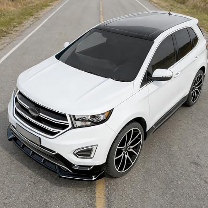 Sts.Ev01 STSEV01 Front Bumper Lip Splitter Spoiler Fit for Ford Edge 2015 2016 2017 2018 Accessories SE/SEL/Titanium, 3pcs Air Dam Chin Body Kit Underbody Lip (Gloss Black) - Image 4