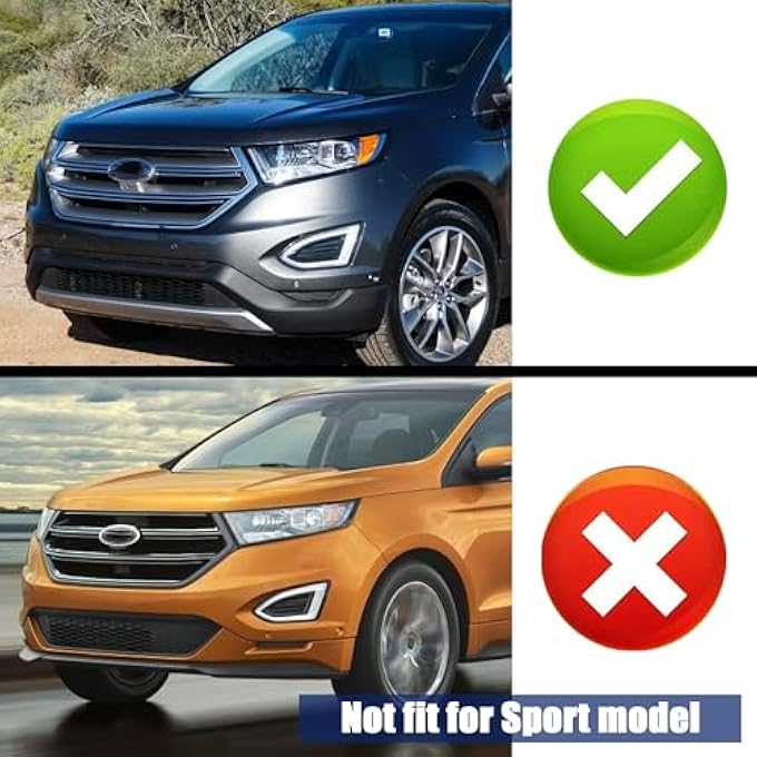 Sts.Ev01 STSEV01 Front Bumper Lip Splitter Spoiler Fit for Ford Edge 2015 2016 2017 2018 Accessories SE/SEL/Titanium, 3pcs Air Dam Chin Body Kit Underbody Lip (Gloss Black) - Image 3