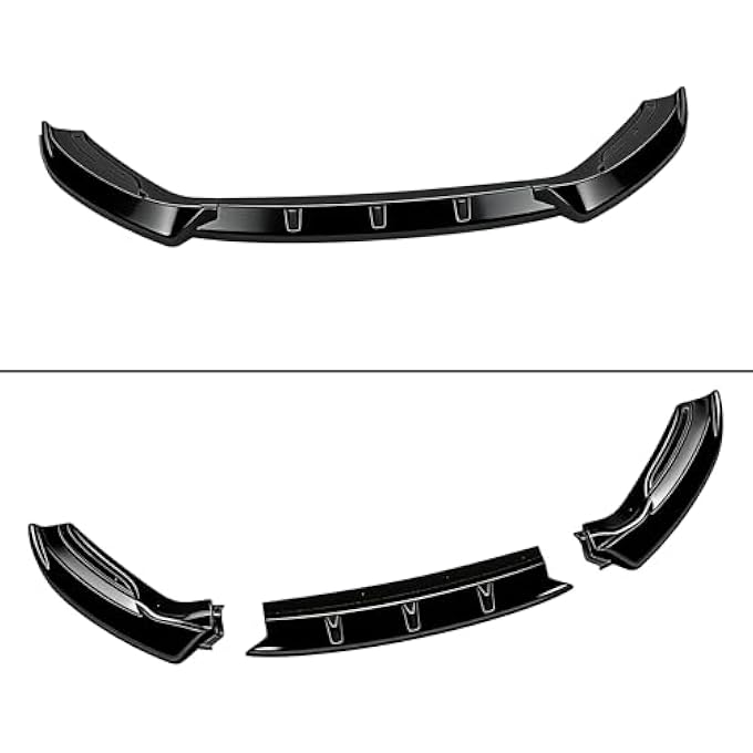 Sts.Ev01 STSEV01 Front Bumper Lip Splitter Spoiler Fit for Ford Edge 2015 2016 2017 2018 Accessories SE/SEL/Titanium, 3pcs Air Dam Chin Body Kit Underbody Lip (Gloss Black) - Image 5