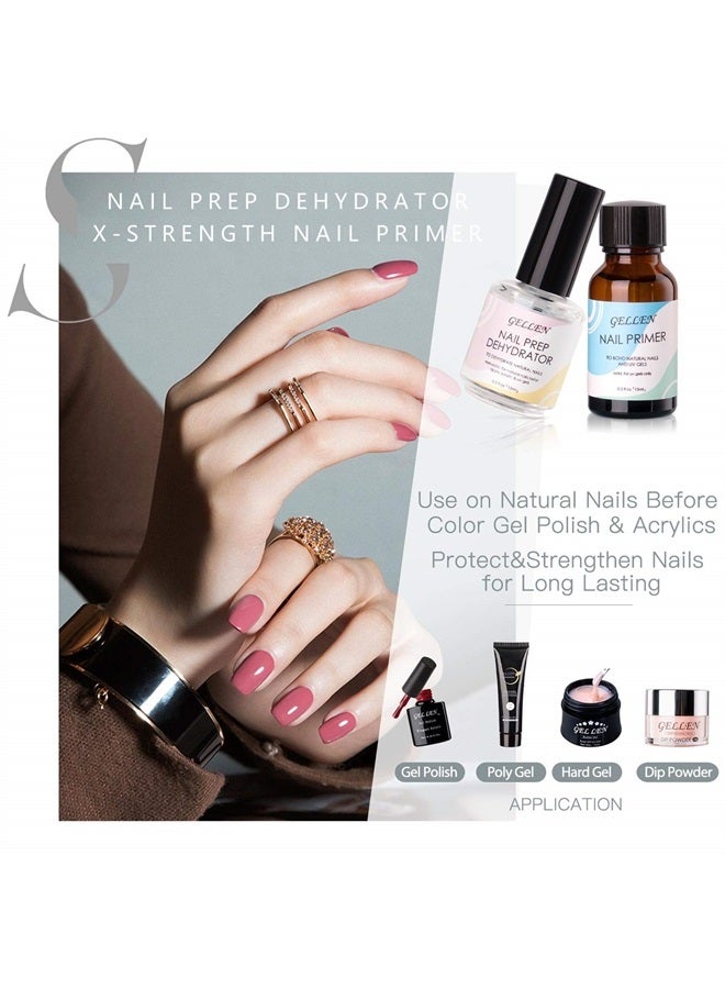 Gellen مزيل رطوبة الأظافر ومثبت الأظافر، جفاف هواء طويل الأمد (خالي من الحمض) لبودرة الأكريليك وطلاء الأظافر الجل، ارتباط بروتين متفوق، 15 مل / 0.5 أونصة لكل منهما - Image 5