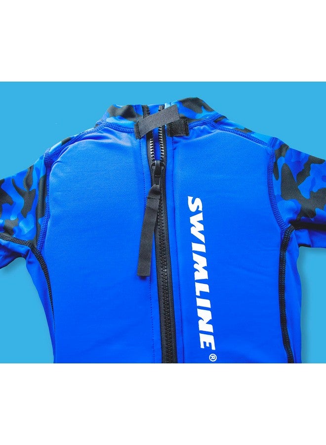 Swimline Blue Swim Trainer Floating Vest Suit For Kids & Toddlers Ages 4+ Boys/Girls -Comfortable Zip Up Buoyant Foam Swimming Life Jackets Puddle Jumpers 40-55 Pounds Lbs Children Learning Swimwear - Image 3