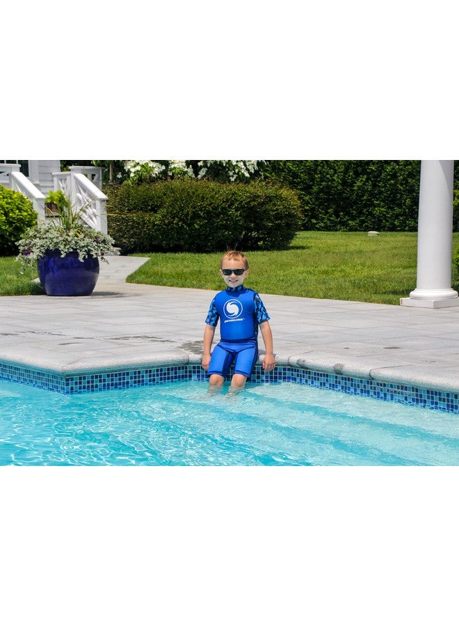 Swimline Blue Swim Trainer Floating Vest Suit For Kids & Toddlers Ages 4+ Boys/Girls -Comfortable Zip Up Buoyant Foam Swimming Life Jackets Puddle Jumpers 40-55 Pounds Lbs Children Learning Swimwear - Image 1
