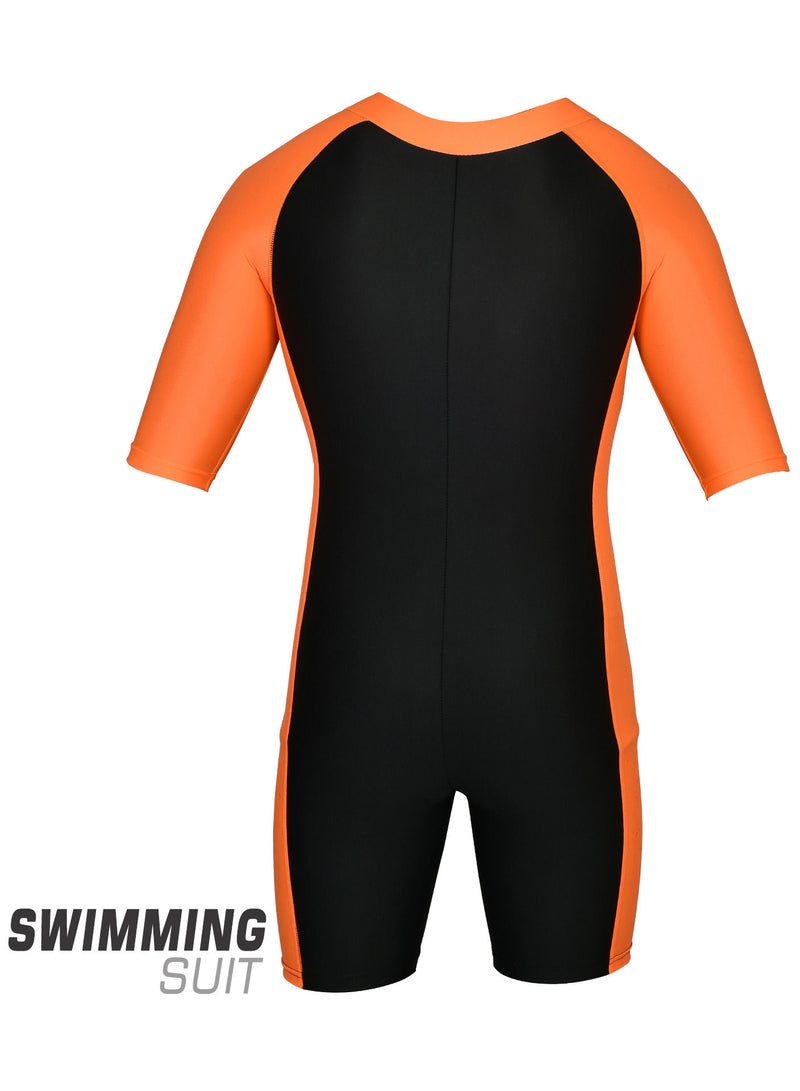 سبال حماية بدلة السباحة قطعة واحدة بأكمام قصيرة - Image 2