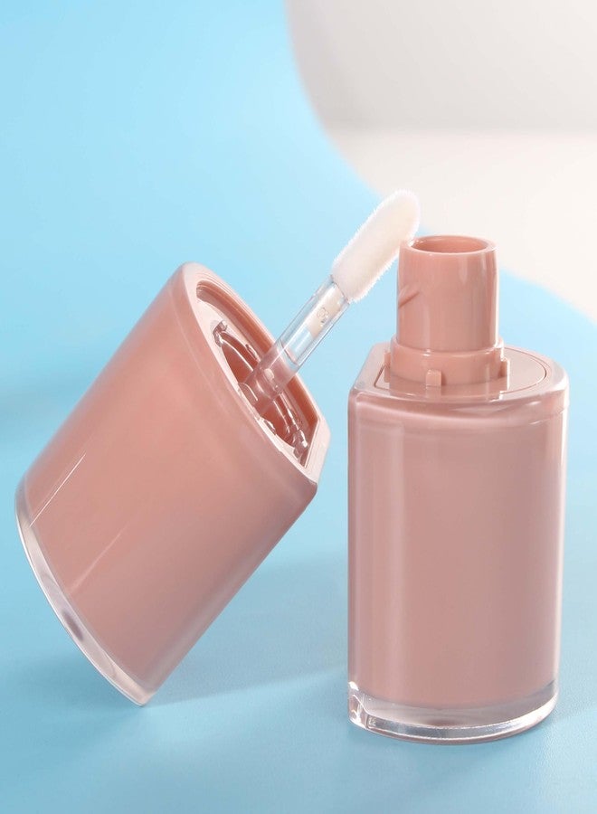 COSIDEA 12pcs 8ml semicircle empty lip gloss tubes bulk with wand large Pink sunproof lipgloss tube - Image 5