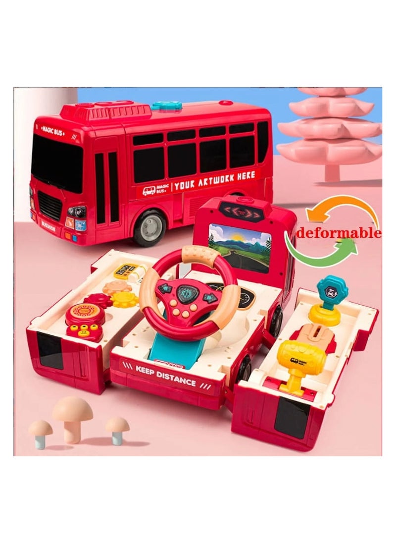 null - Children's toy car baby deformation bus school bus 3+ years old - Image 1