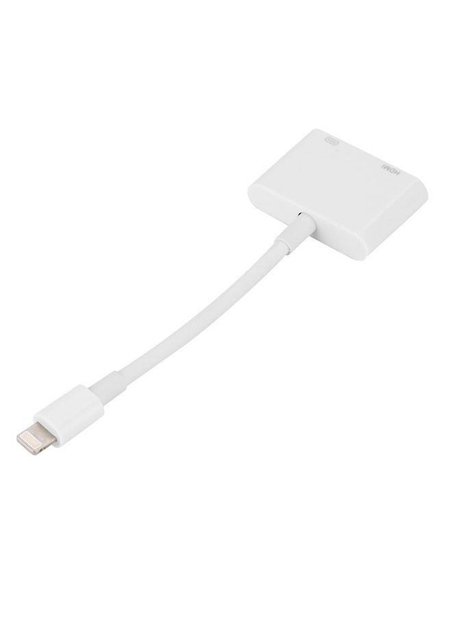 NIBEMINENT Lightning To HDMI AV TV Cable Adapter Converter White  - Image 1
