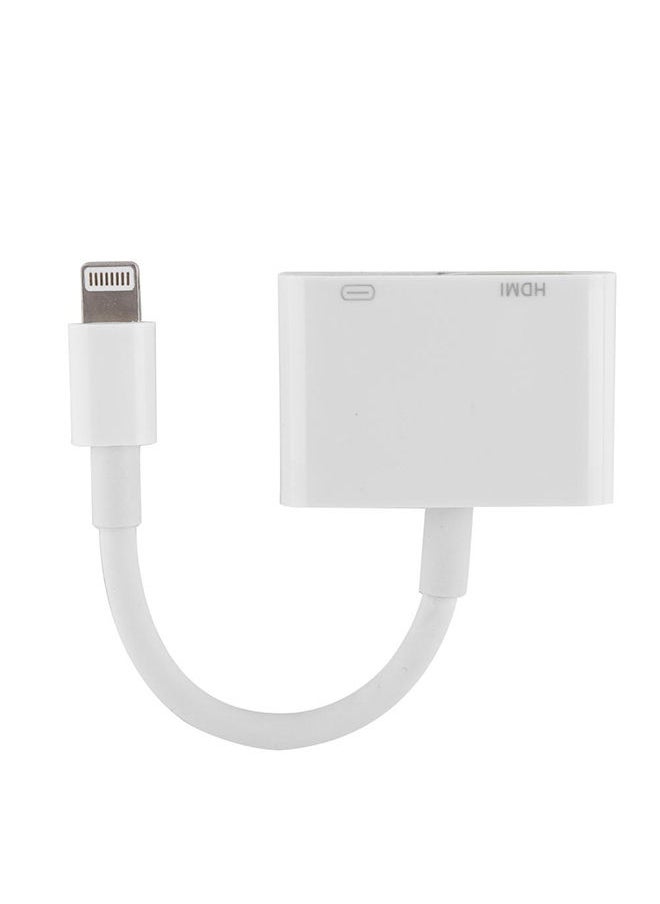 NIBEMINENT Lightning To HDMI AV TV Cable Adapter Converter White  - Image 2
