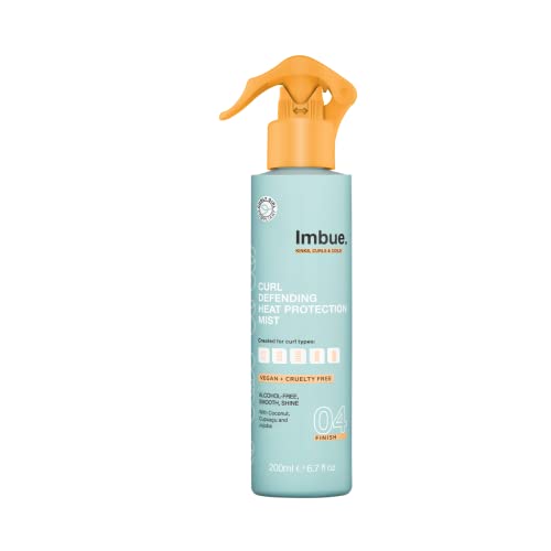 Imbue Heat Protection Spray Mist For Curly Hairs Thermal Protection Anti Humidity Spray Heat protectant- Vegan and Curly Girl Compliant 200 ML Paraben Free Best Anti Frizz Formula - Image 1