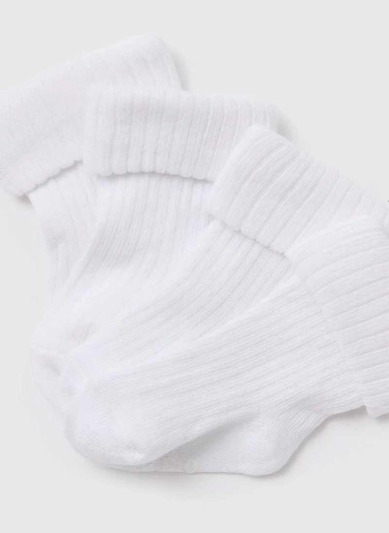 Matalan Baby 4 Pack White Ribbed Socks