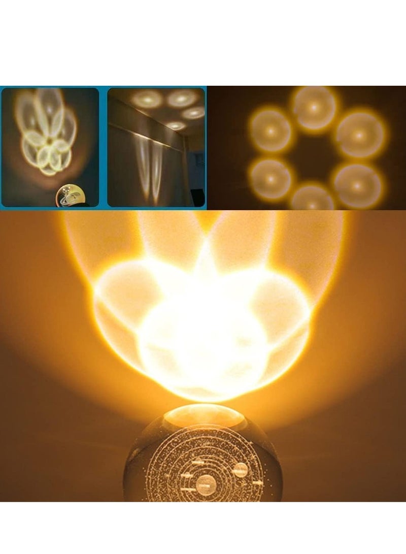 RATSAW 3D Crystal Ball Night Light Clear Galaxy LED Light with Wooden Base Glass Ball Ornaments Nightlight with Touch Switch LED Light Decorative Lamp Gifts for Home Desktop Decor - Image 4