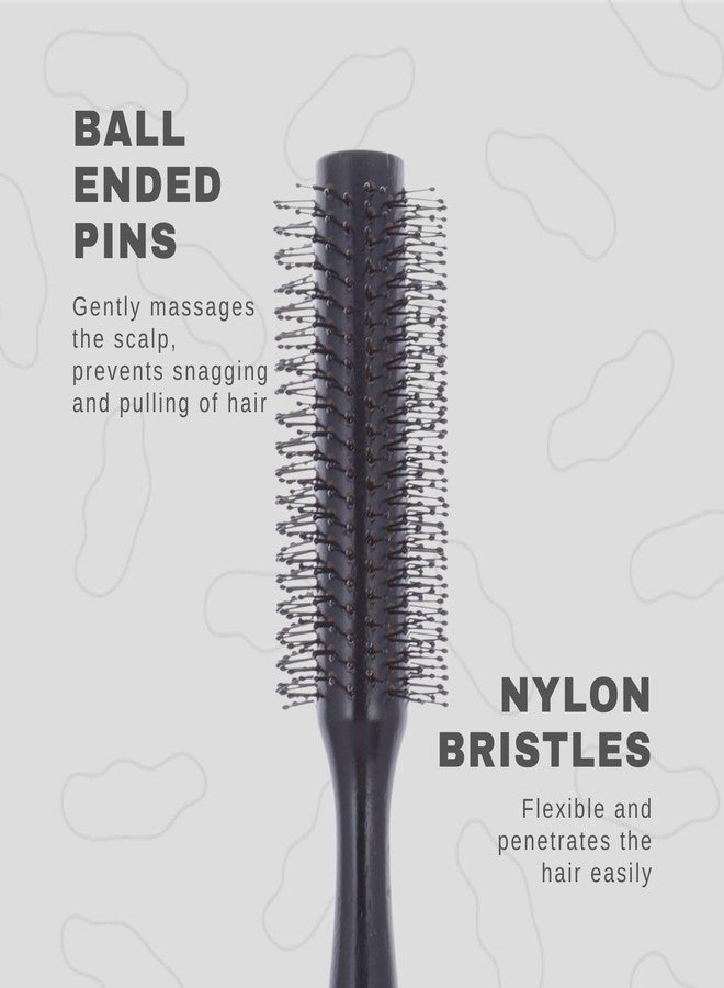 سكارليت لاين فرشاة شعر احترافية من خشب القيقب من سكارليت لاين، مضادة للكهرباء الساكنة، دائرية غير لامعة، بمقبض خشبي مانع للانزلاق، وشعيرات نايلون ناعمة ذات رؤوس كروية لتصفيف الشعر - Image 3