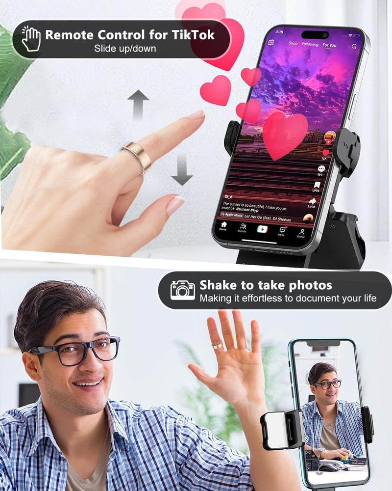 ترقية حلقة الذكية تتبع الصحة للرجال والنساء - حلقة اللياقة البدنية المقاومة للماء IP68 مع تتبع النوم / معدل ضربات القلب / الأكسجين في الدم / الخطوات / المسافة / السعرات الحرارية ، مصارع الهواء ، حالة الشحن حتى 7 أيام ، الفضة # 10 - Image 2