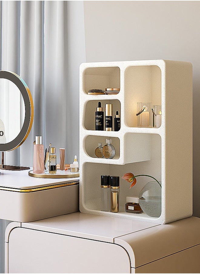 Tanwer Cream Feng Shui Cup Storage Rack Bedroom Desktop Storage Cabinet Storage Cabinet Kitchen Tea Room Organizing Storage Rack 59.8 * 40 * 20cm  - Image 2