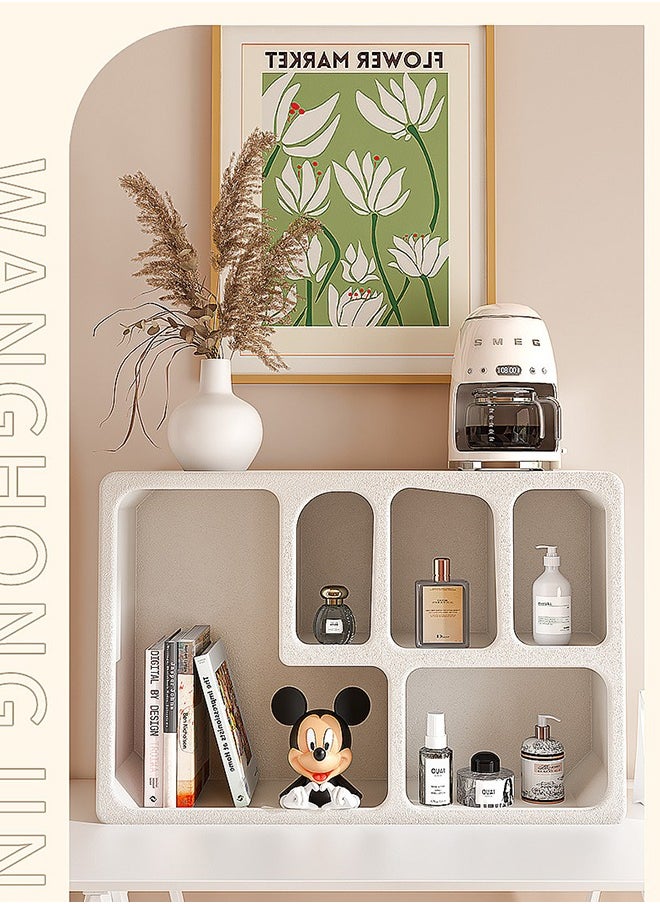 Tanwer Cream Feng Shui Cup Storage Rack Bedroom Desktop Storage Cabinet Storage Cabinet Kitchen Tea Room Organizing Storage Rack 59.8 * 40 * 20cm  - Image 3