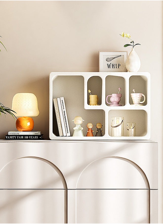 Tanwer Cream Feng Shui Cup Storage Rack Bedroom Desktop Storage Cabinet Storage Cabinet Kitchen Tea Room Organizing Storage Rack 59.8 * 40 * 20cm  - Image 4