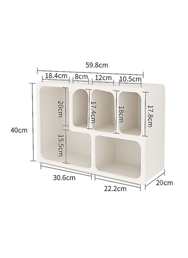 Tanwer Cream Feng Shui Cup Storage Rack Bedroom Desktop Storage Cabinet Storage Cabinet Kitchen Tea Room Organizing Storage Rack 59.8 * 40 * 20cm  - Image 5