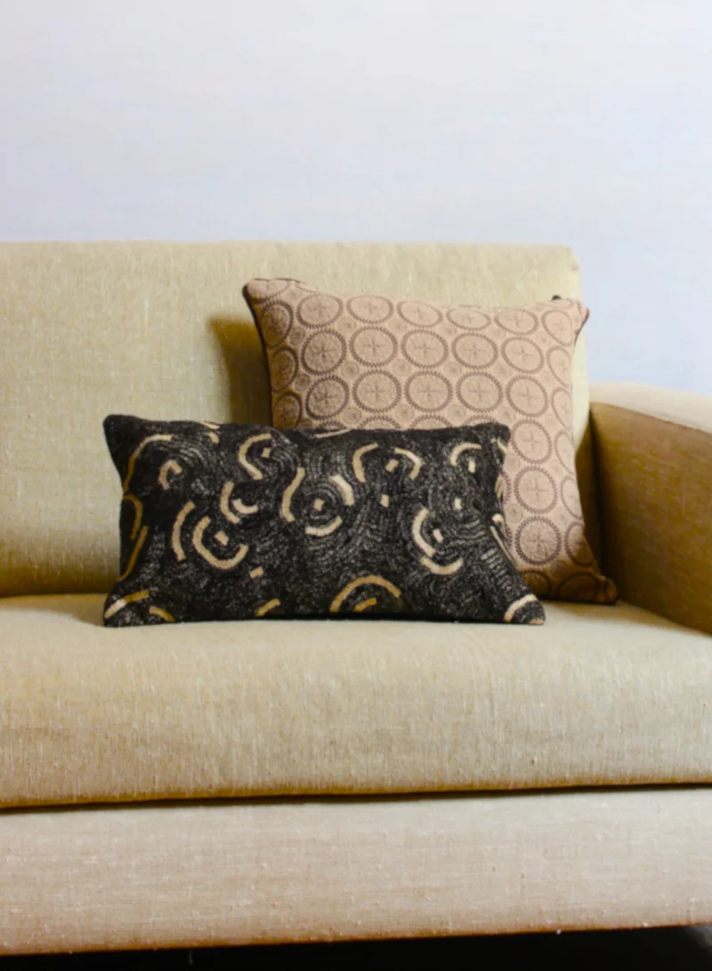 Tohfa Luxe Circular Stitch Decorative Cushion with filler