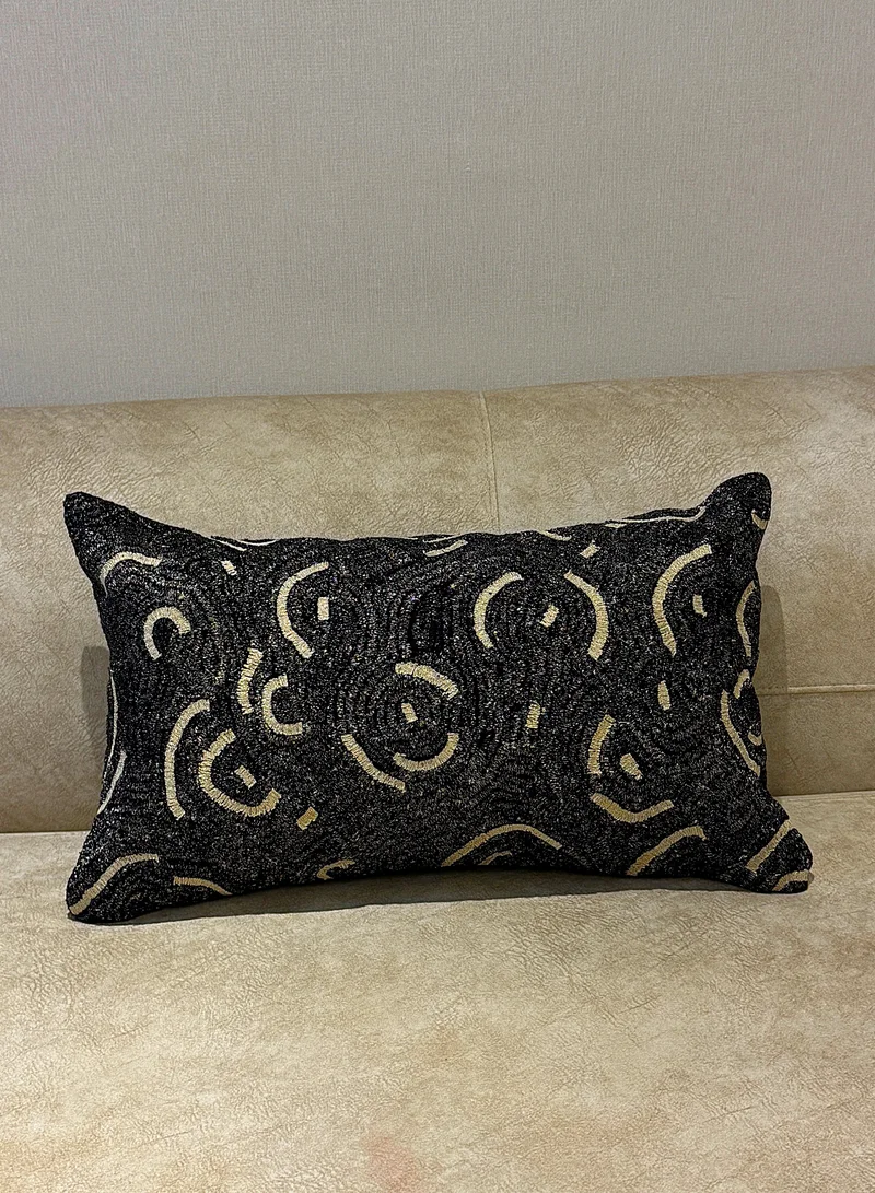 Tohfa Luxe Circular Stitch Decorative Cushion with filler