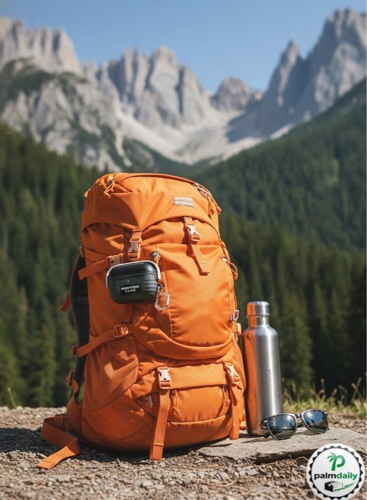 AirPods Pro 2 2nd Generation Case Cover, Creative Headset Secure Lock Design Protective Case with Keychain Compatible with Airpods Pro 2 2022 for Men and Women, Black - Image 3