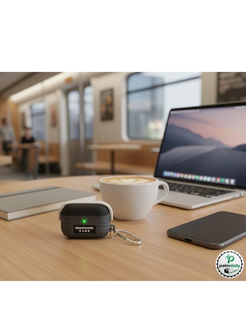 AirPods Pro 2 2nd Generation Case Cover, Creative Headset Secure Lock Design Protective Case with Keychain Compatible with Airpods Pro 2 2022 for Men and Women, Black - Image 4