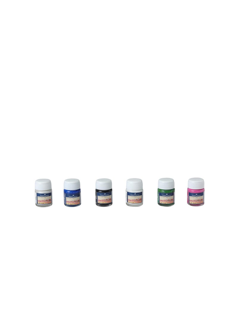 FABER-CASTELL - Faber-Castell Fabric Colors 12X10Ml In A Plastic Box - Image 1