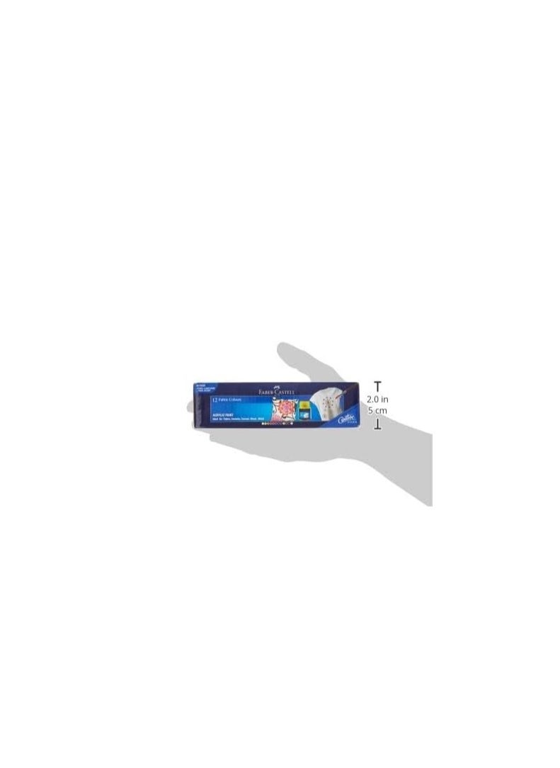 FABER-CASTELL - Faber-Castell Fabric Colors 12X10Ml In A Plastic Box - Image 1