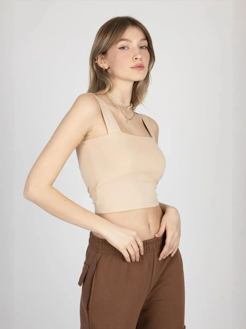 HICCUP Square Neck Basic Crop Top