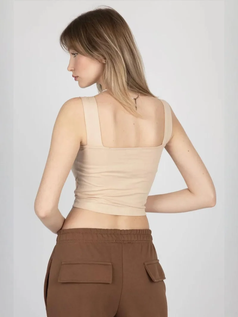 HICCUP Square Neck Basic Crop Top