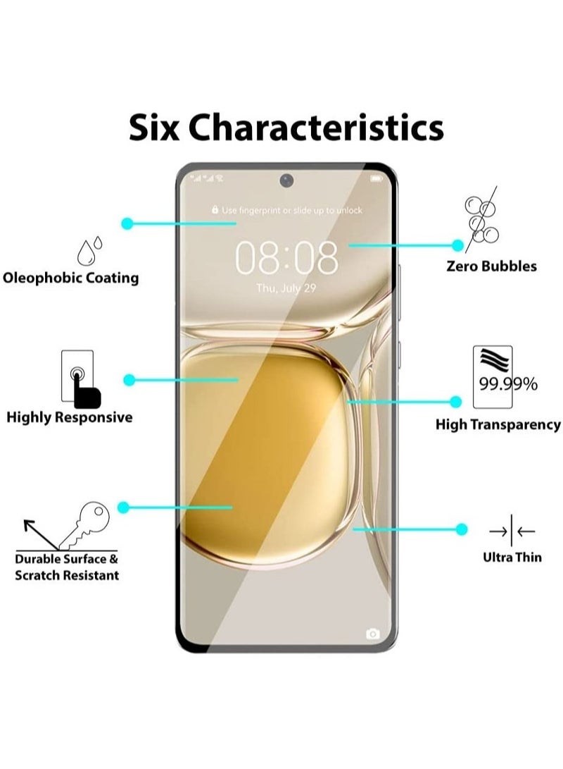 Screen Protector compatible with Huawei P50 Pro Tempered Glass, 3D Curved Full Glue, (Full Screen Coverage), Touch Sensitive, Anti Scratch, HD Clear, Case Friendly - Image 4
