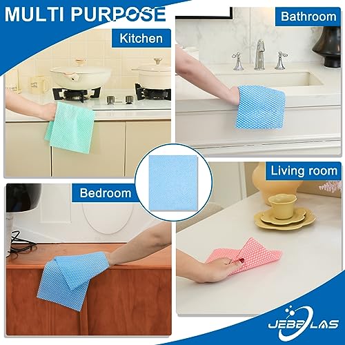 JEBBLAS Disposable Cleaning Towels and Dish Cloths, Reusable Towels,Handy Cleaning Wipes, 50 Count/Pack,Blue - Image 4
