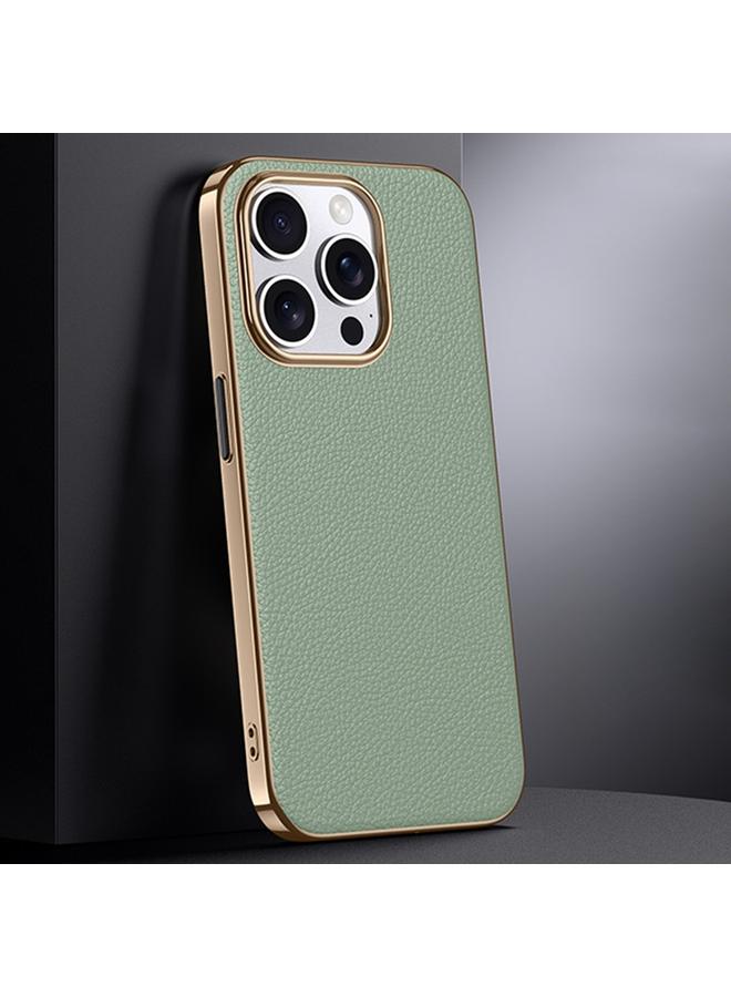 زبون جراب لهاتف iPhone 13 Pro Max مصنوع من جلد البقر من الطبقة الأولى مطلي بالكهرباء - Image 1