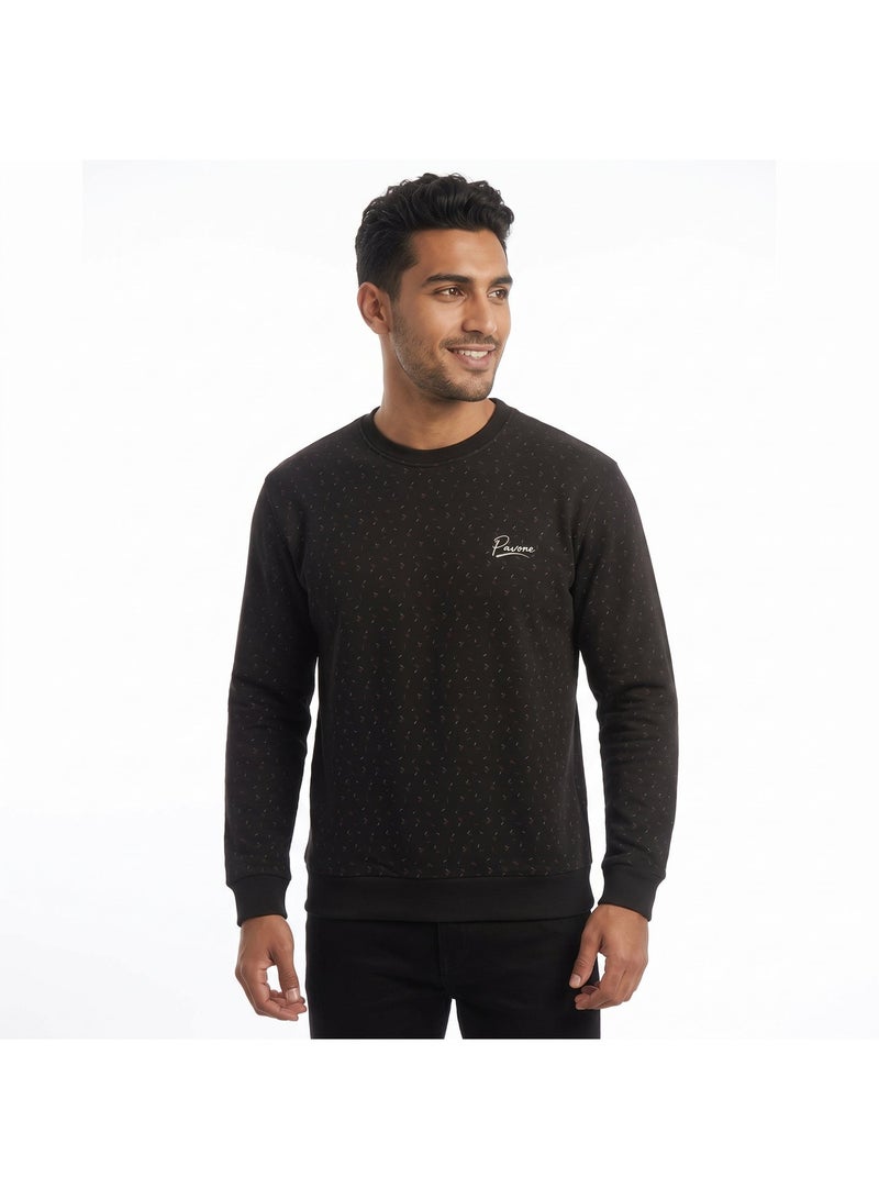 بافون Black Crew Neck Slip On Sweatshirt - Image 1