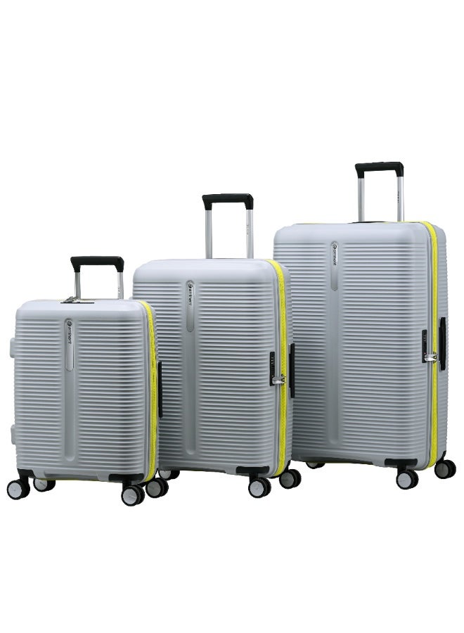 eminent Hard Case 3 Pcs Set Travel Bags Unisex PP Luggage Trolley Lightweight Expandable 4 Double Spinner Wheel Travel Suitcases with TSA Lock and Safe Zippers, B0013, Glacier Gray - Image 1