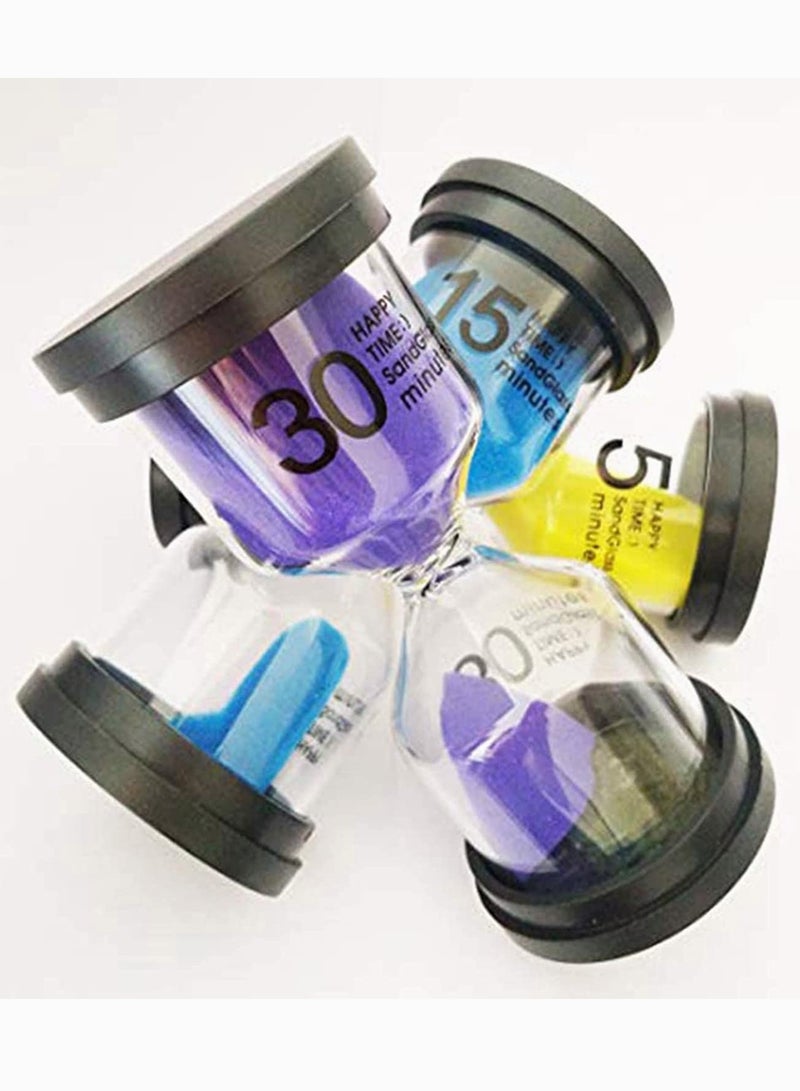 SOLARAE Sand Timer Colorful Hourglass Sandglass Timer 1 min/3 mins/5 mins/10 mins/15 mins/30 mins Sand Clock Timer for Games Classroom Home Office(Pack of 6) - Image 2