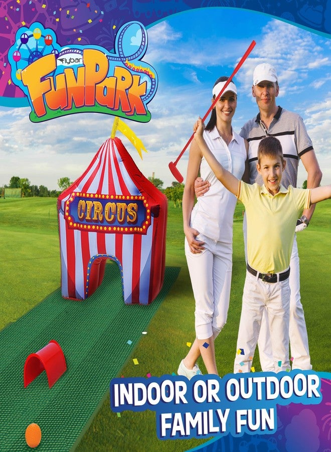 Flybar FunPark Inflatable Mini Golf Set - 13-Piece Course with Adjustable Clubs, Balls, Putting Cups, Green Mats and Themed Obstacles for Indoor or Outdoor Play, Active Game for Boys ANG Girls, Ages 6+ - Image 5