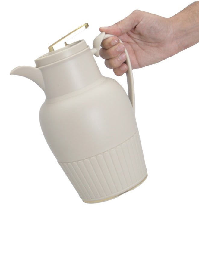 Badraig 2-Piece Coffee And Tea Vacuum Flask Khaki/Gold1 Liter  - Image 5