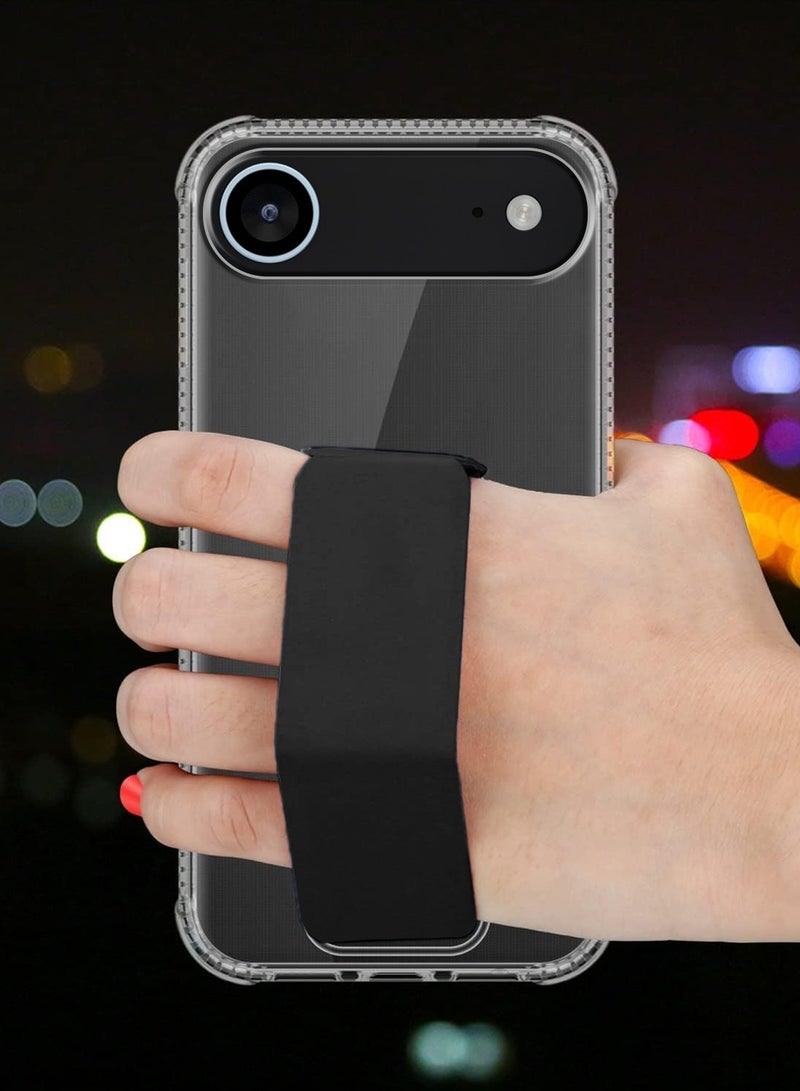 دبليو تيك غطاء حقيبة آيفون إير 5G 2025 من TPU مع مقبض هوائي - شفاف/أسود - Image 3