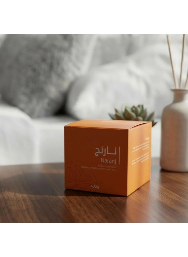 NADAV Luxury Scented Candle Naranj, Patchouli Fragrance, 400g - Image 2