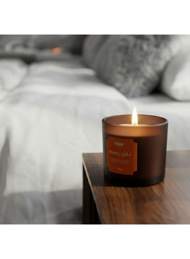 NADAV Luxury Scented Candle Naranj, Patchouli Fragrance, 400g - Image 1