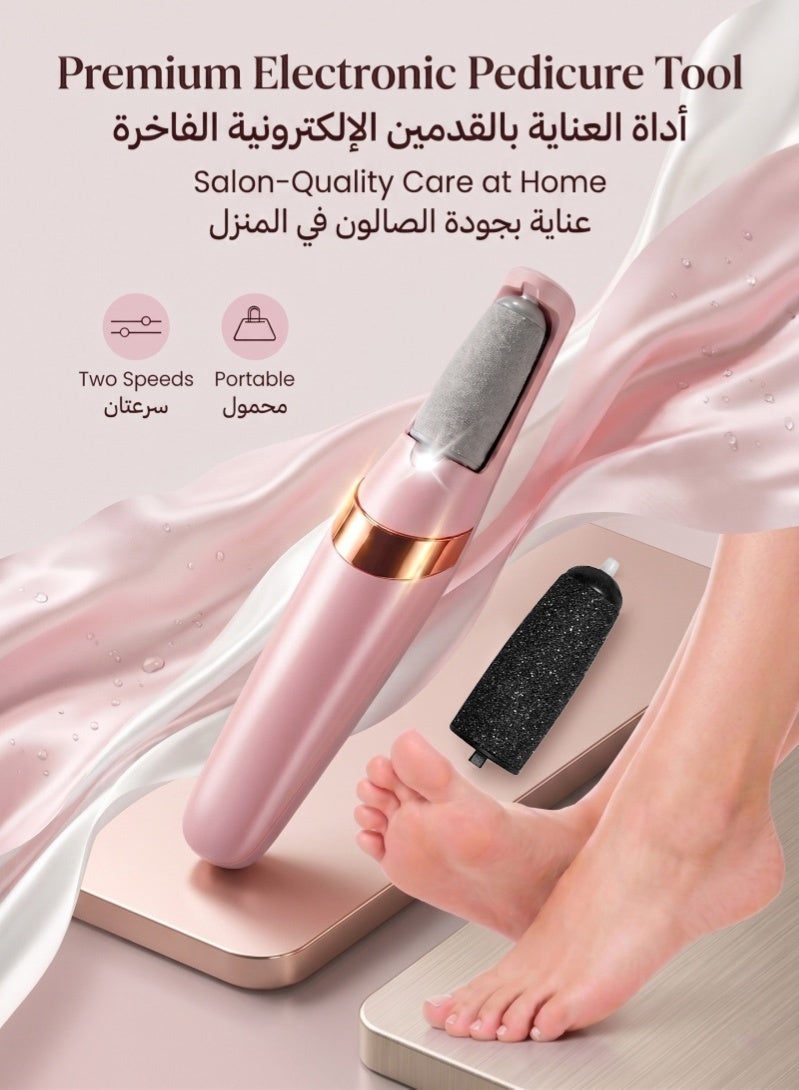 ZAFRA Foot Callus Remover Electric, Professional Pedicure Tool with 2 Roller Heads & 2 Speeds, Rechargeable Foot File for Dead Skin & Hard Skin Removal – Ideal for Foot Care - Image 1