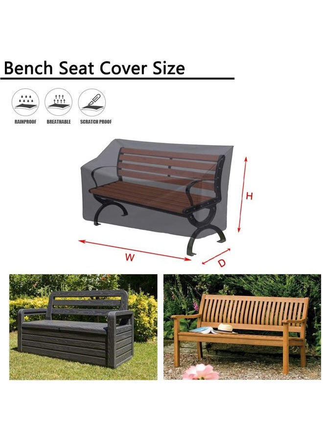 Kingling Outdoor Bench Covers, Patio Loveseat Cover Waterproof Bench Covers for Outdoor Furniture 2-seat Sofa Couch Cover, 52" W x 25" D x 35" H Black - Image 2