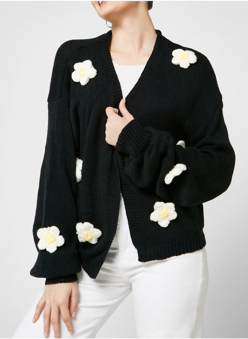 Ginger - 3D Daisy Detail Cardigan - Image 1