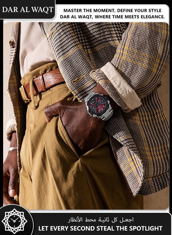 Casio G-STEEL GST-B400AD-1A4 Ultra-Slim Carbon Core Watch - 12.9mm Thin, Bluetooth Solar, Red Vapor Dial, Black IP Bezel - Image 2