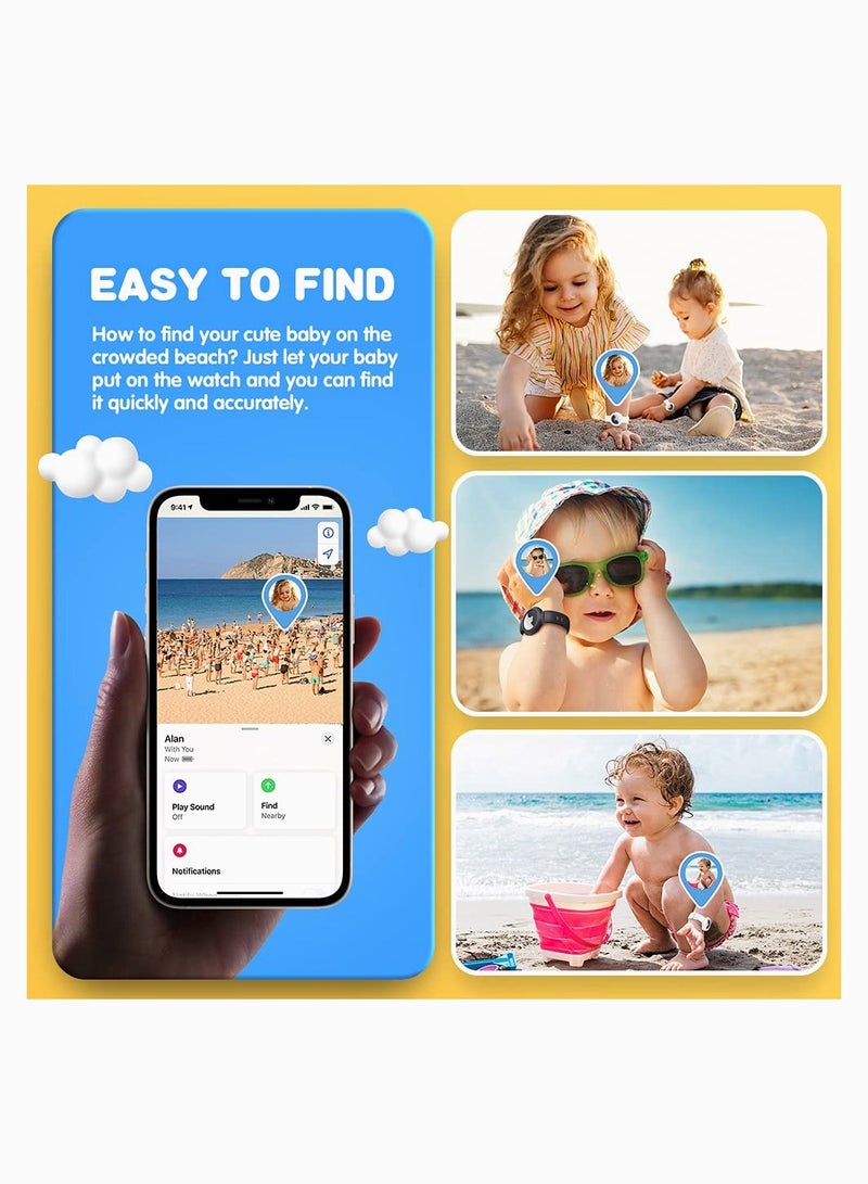 Colorful Waterproof Silicone Wristband for AirTag Compatible with Apple AirTag Ideal for Kids Toddlers and Elders 6 Pack - Image 2