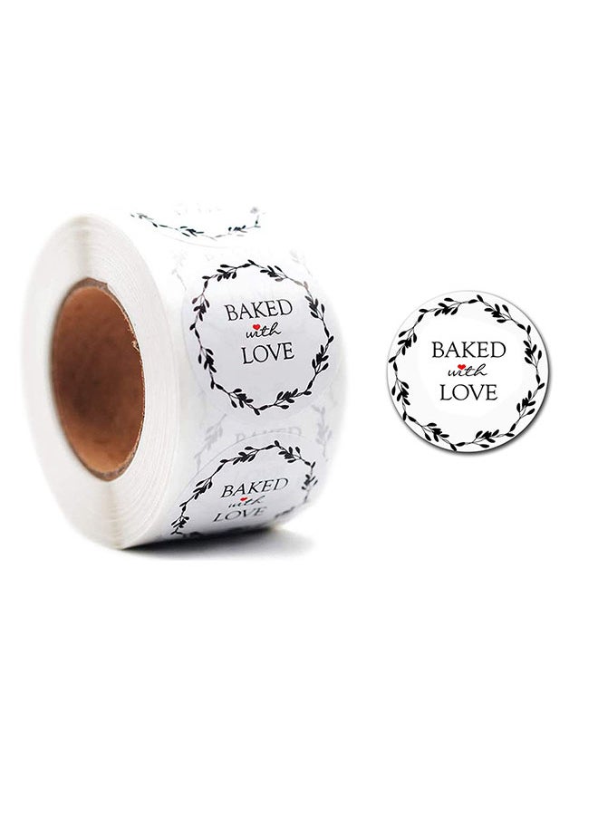 Wownect Baked with Love Sticker Round 1inch1000 Stickers Labels For Envelope Seals Packing Seals cards Gift Boxes Shopping Bags Bouquets Cardboard Decoration  - Image 1