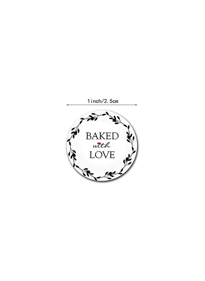 Wownect Baked with Love Sticker Round 1inch1000 Stickers Labels For Envelope Seals Packing Seals cards Gift Boxes Shopping Bags Bouquets Cardboard Decoration  - Image 2