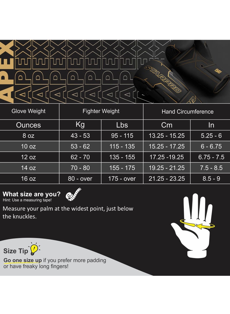 Starpro Premium Black Boxing Gloves | Pu Leather | Ergonomic Fit, High-Density Foam, Wrist Support, Ideal For Training & Sparring - Image 2